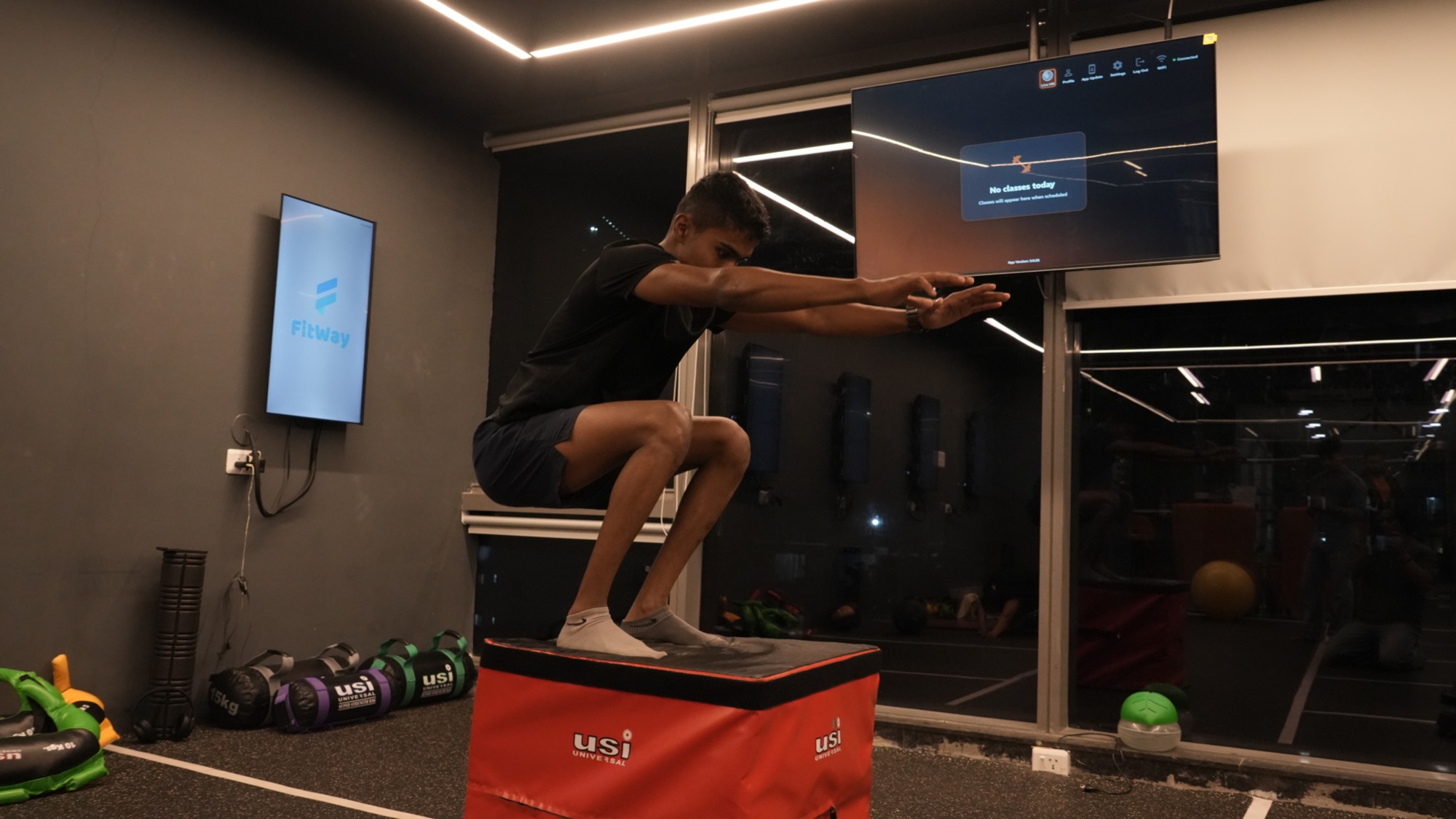 COREO member practising a box jump