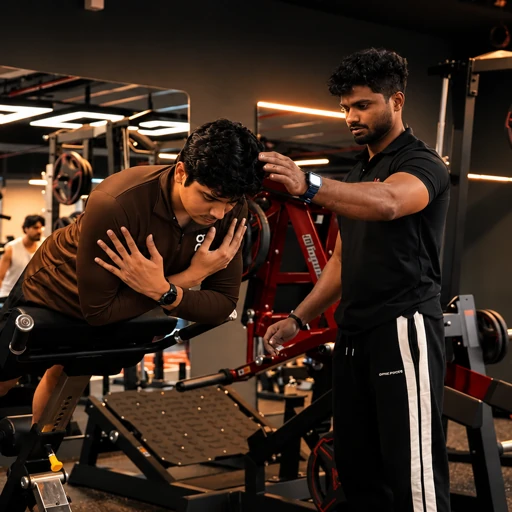 COREO coach helping a member with a strength exercise