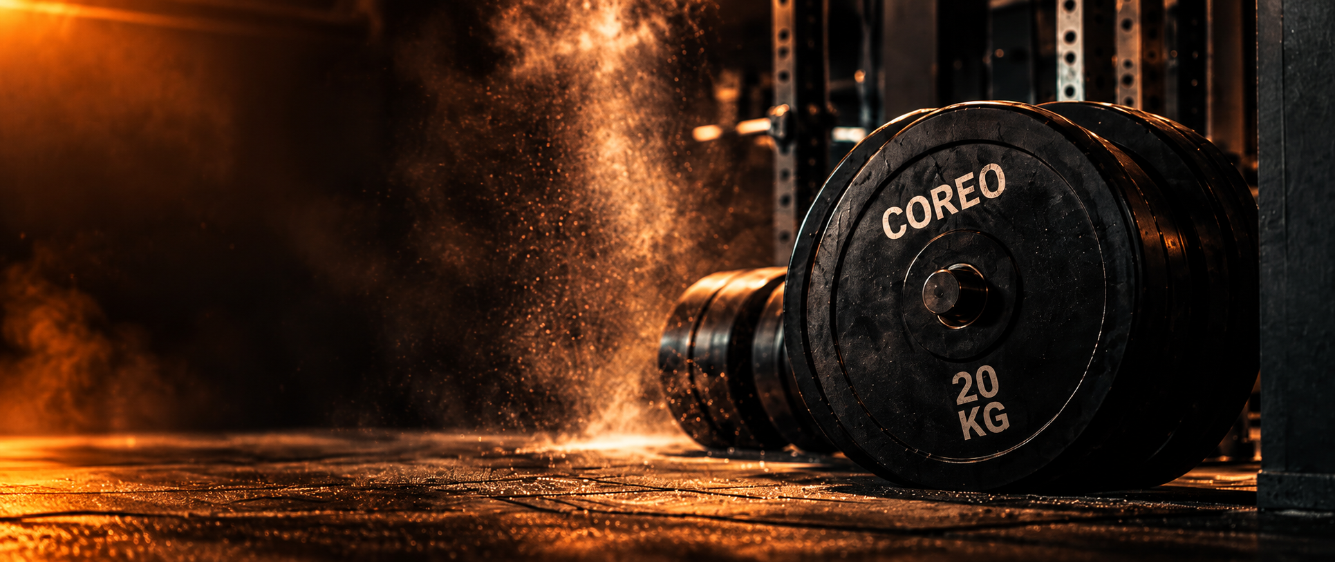 COREO branded twenty kilogram weight plate