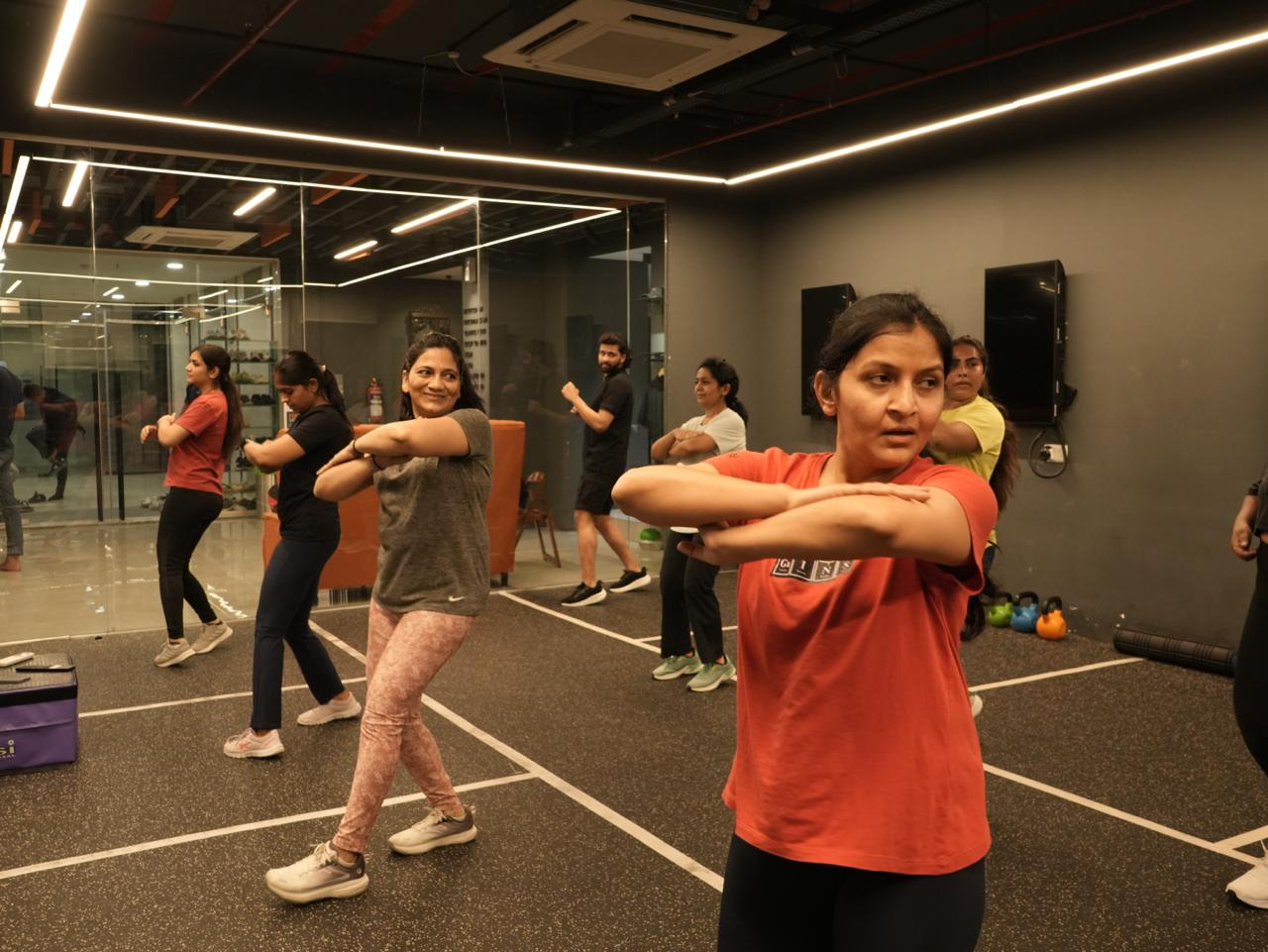 COREO members following a Zumba warm-up
